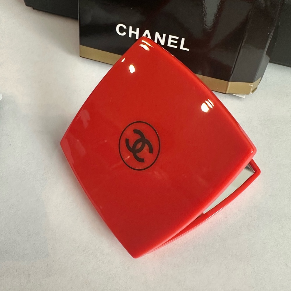 Chanel Red Compact Mirror